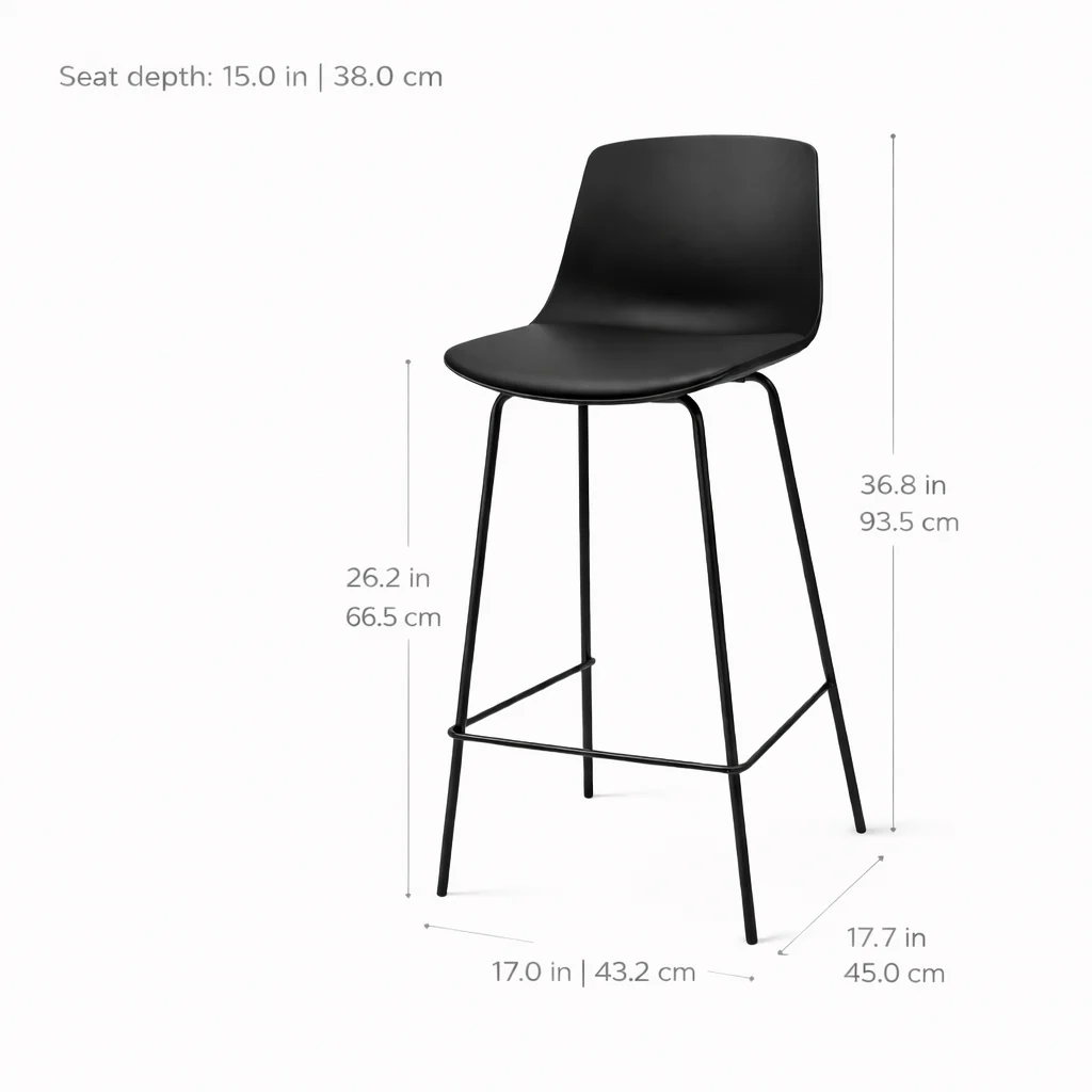 Agata Counter Stool - Black - Image 8