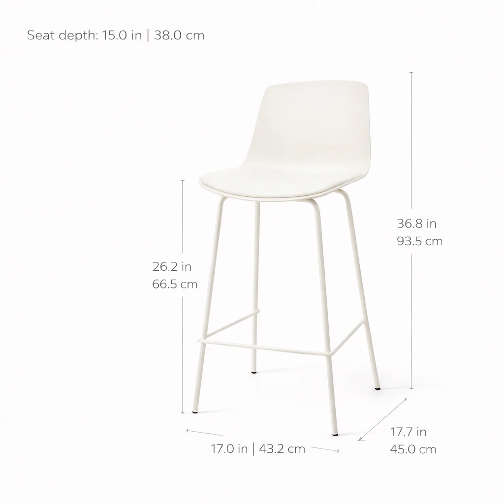 Agata Counter Stool - Neutral White - Image 7