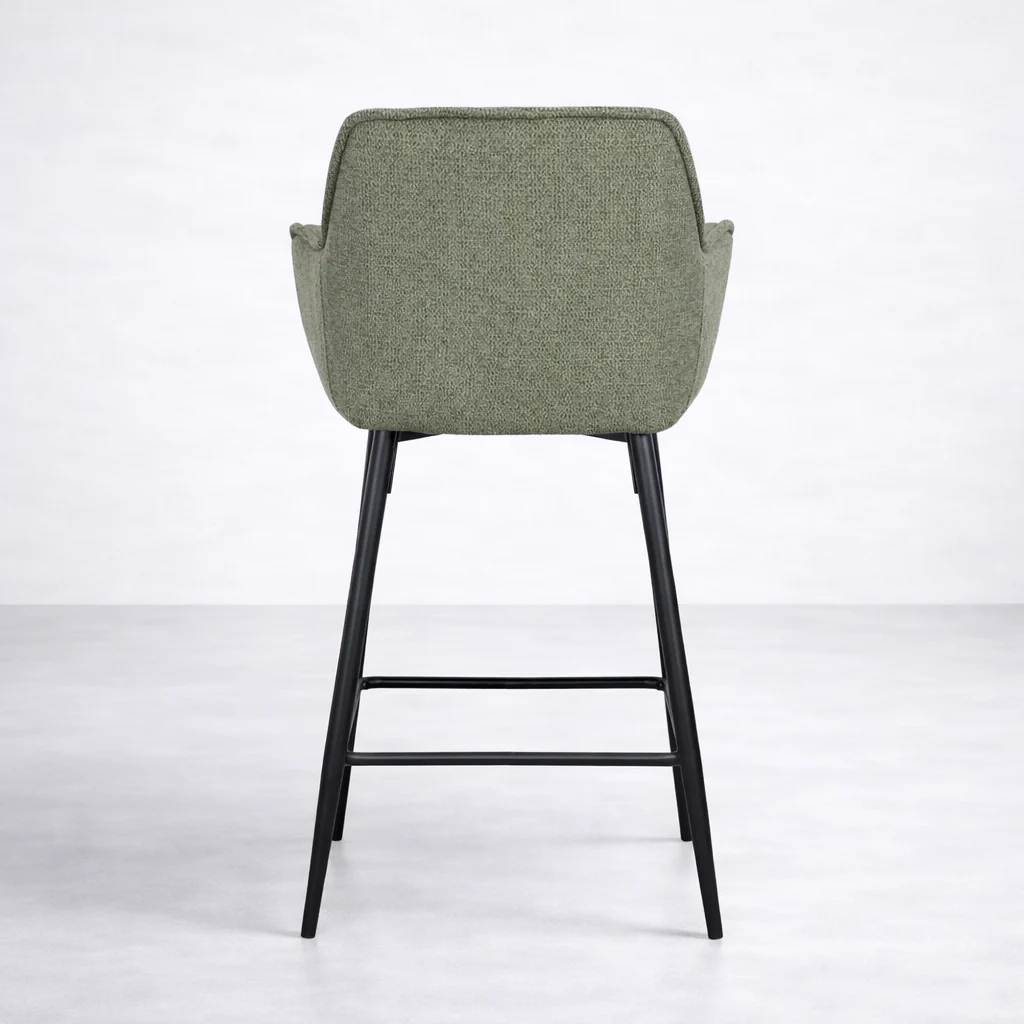 Alba Fabric Counter Stool - Green - Image 4