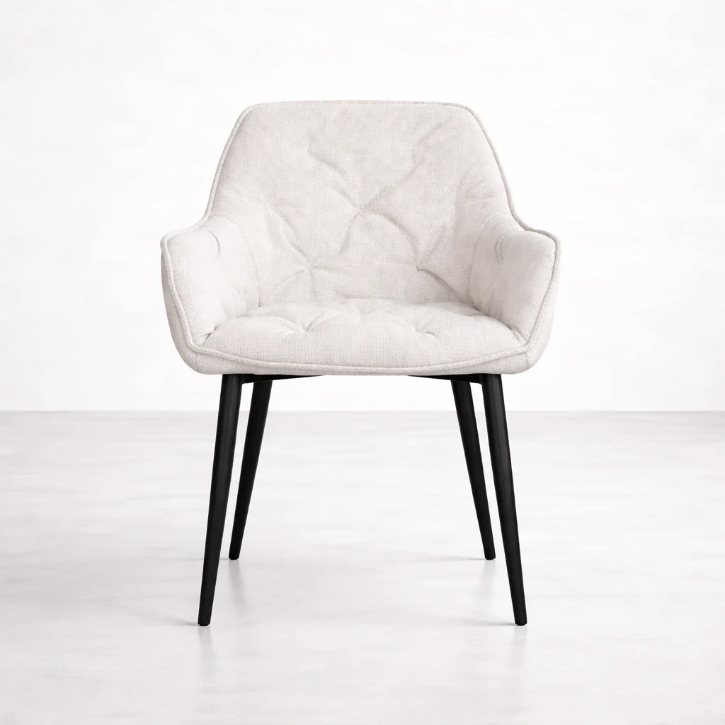 Alba Fabric Dining Chair - Cream - Image 2