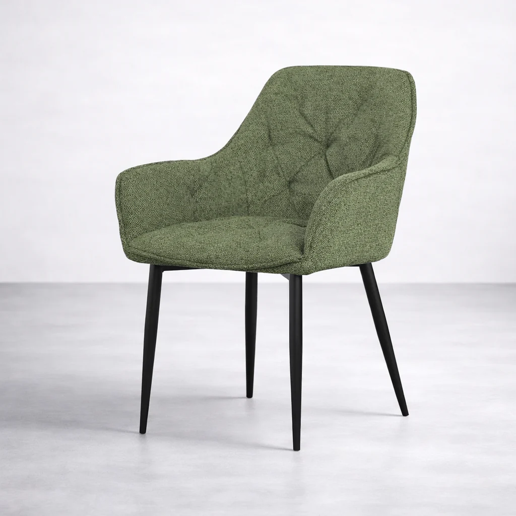 Alba Fabric Dining Chair - Green