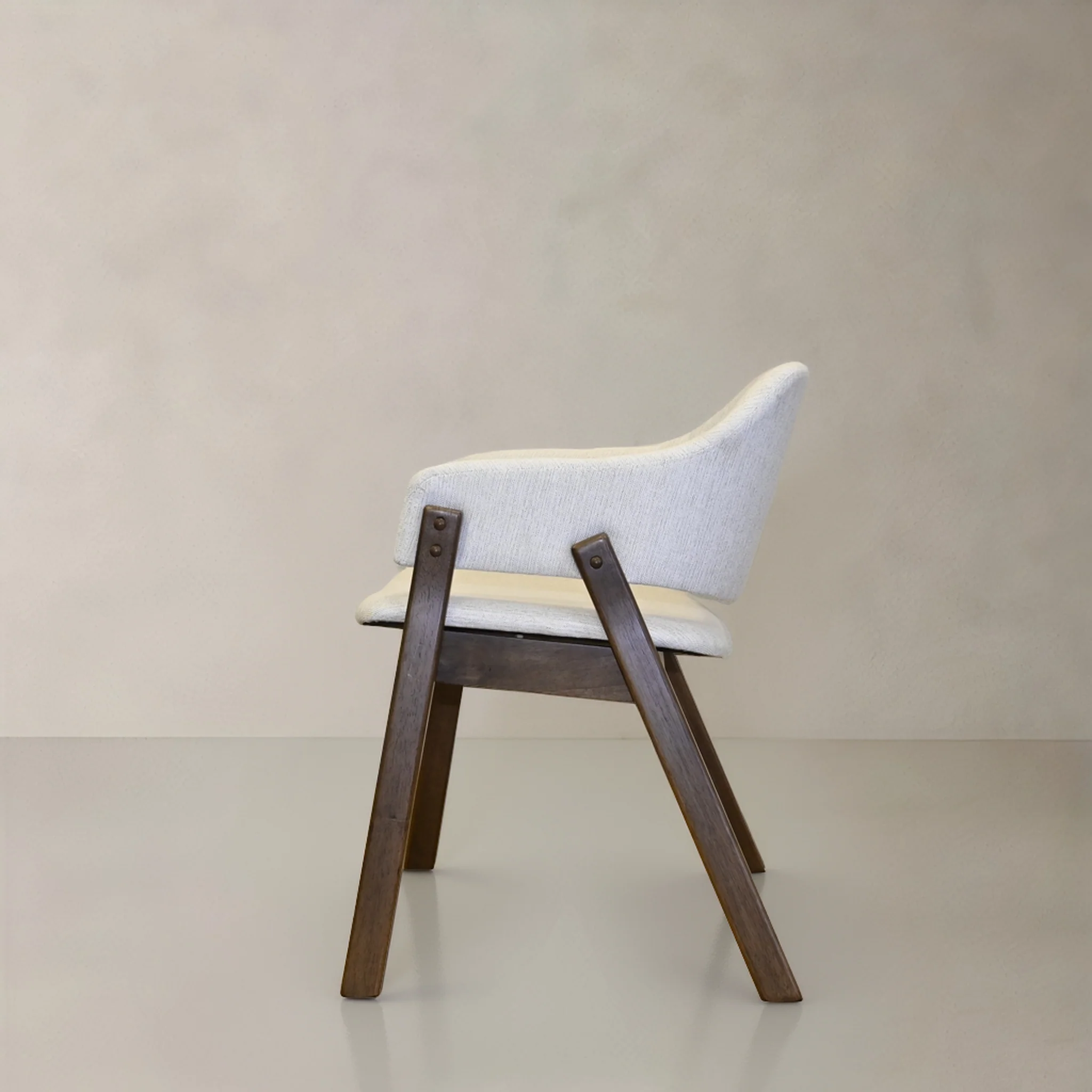 Beaumont Solid Wood Dining Chair - Cream - Image 3