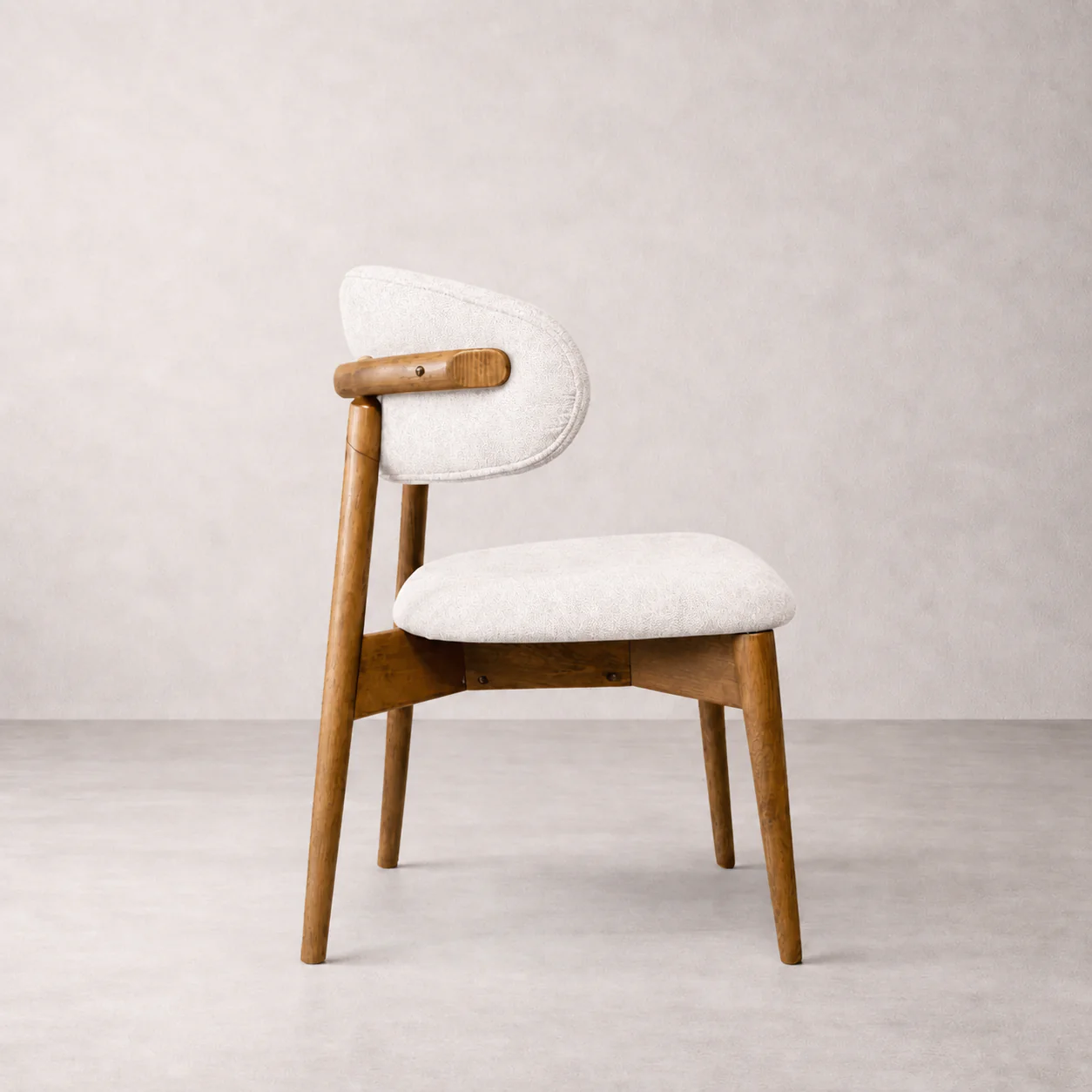 Blush Solid Wood Dining Chair - Smoked Oak and Heathered Ivory - Image 4