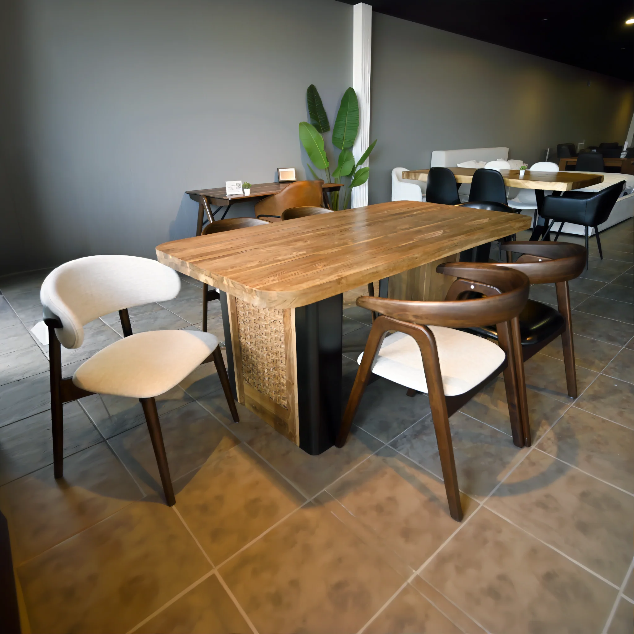 Brooklyn 86.6" Solid Teak Dining Table - Natural - Image 7
