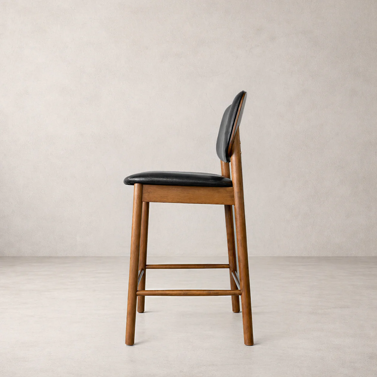 Ivy Solid Wood Counter Stool - Smoked Oak and Black - Image 3