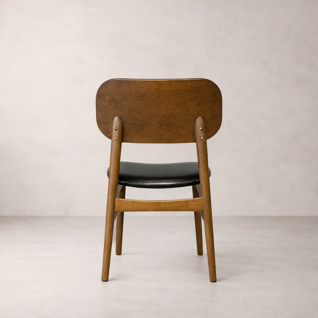 Ivy Solid Wood Dining Chair - Smoked Oak and Black - Image 4