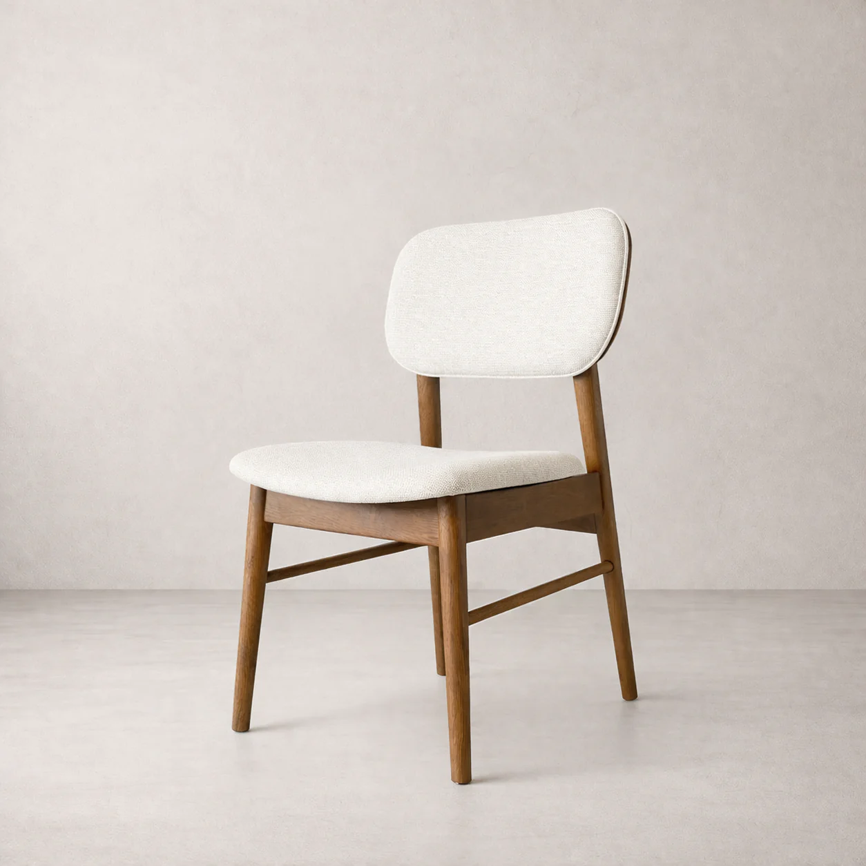 Ivy Solid Wood Dining Chair - Smoked Oak and Heathered Ivory
