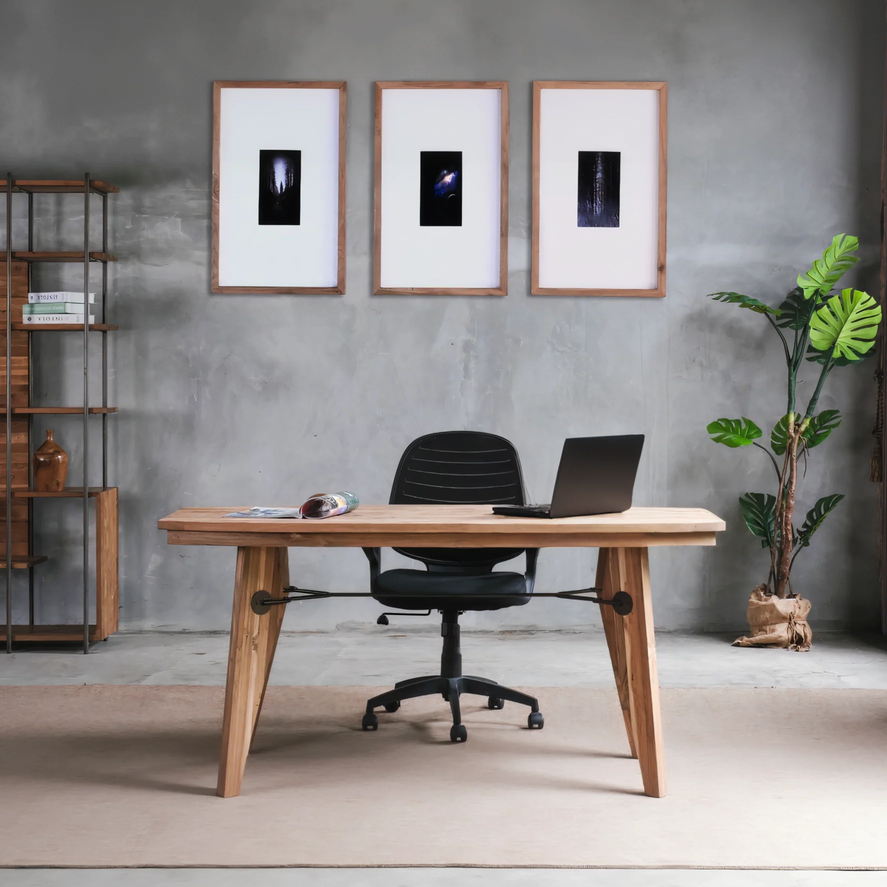 Liam Solid Teak Desk, Natural, 63" - Image 5