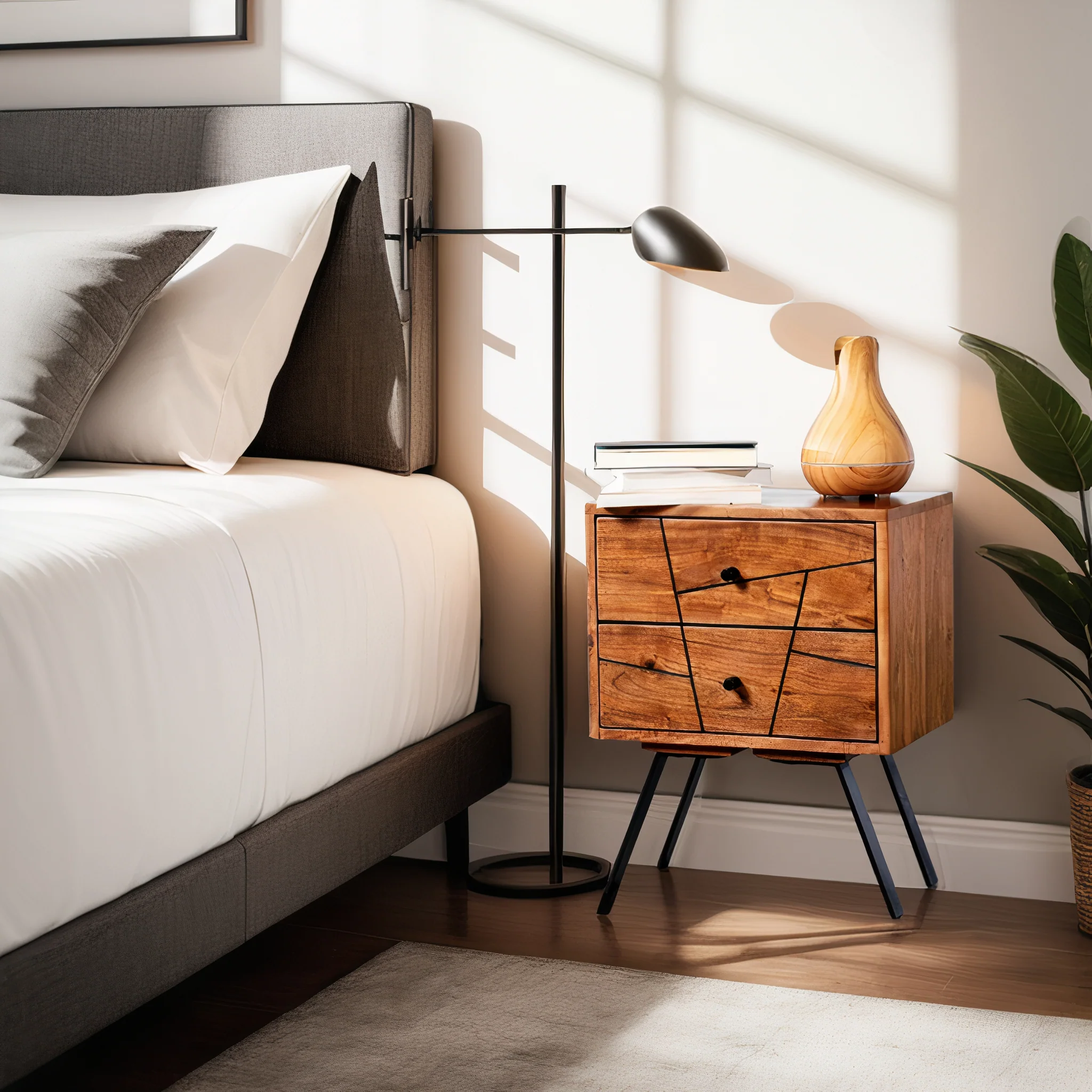 Malaga Acacia Solid Wood Nightstand - Image 5