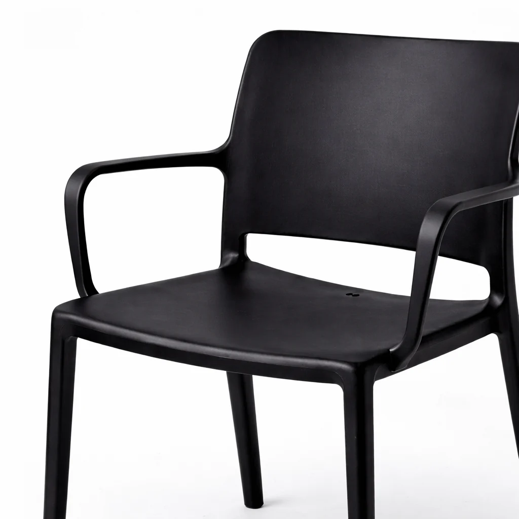 Pamela Stackable Dining Armchair - Black - Final Sale - Image 6