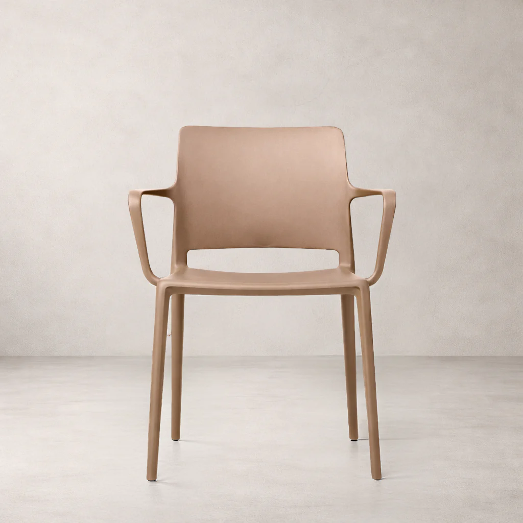 Pamela Stackable Dining Armchair - Brown - Final Sale - Image 3