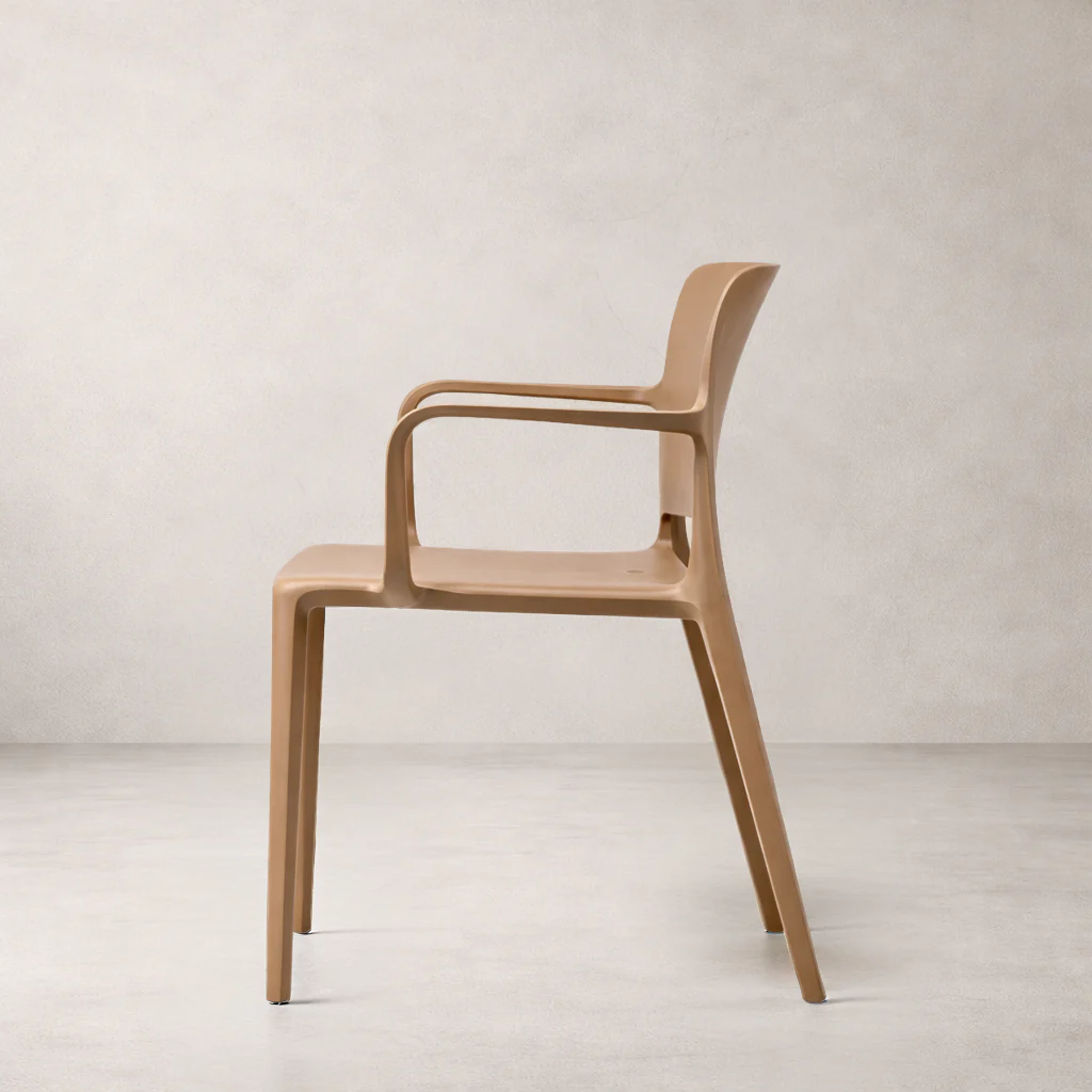 Pamela Stackable Dining Armchair - Brown - Final Sale - Image 4