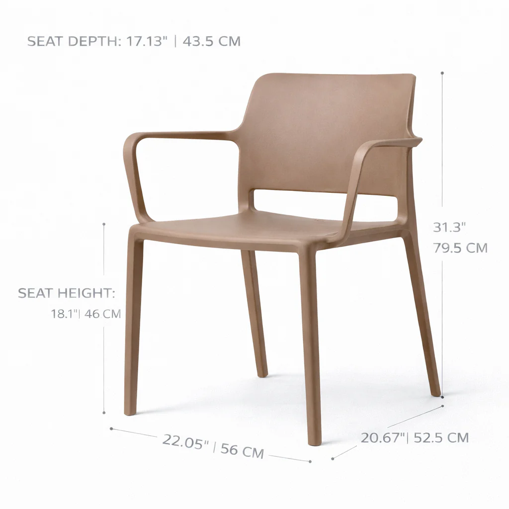 Pamela Stackable Dining Armchair - Brown - Final Sale - Image 8