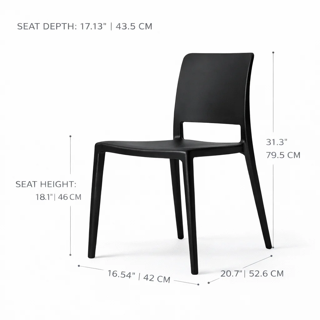 Pamela Stackable Dining Chair - Black - Image 9
