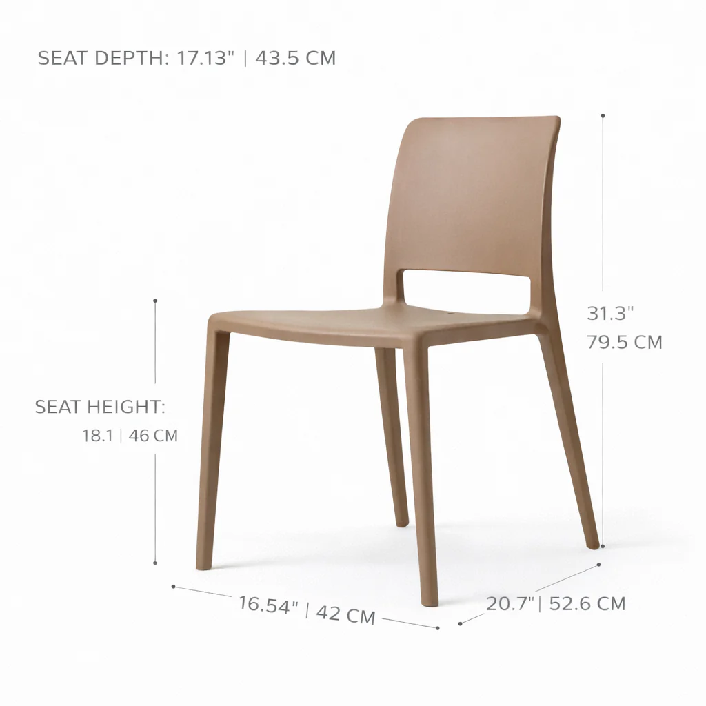 Pamela Stackable Dining Chair - Brown - Image 8