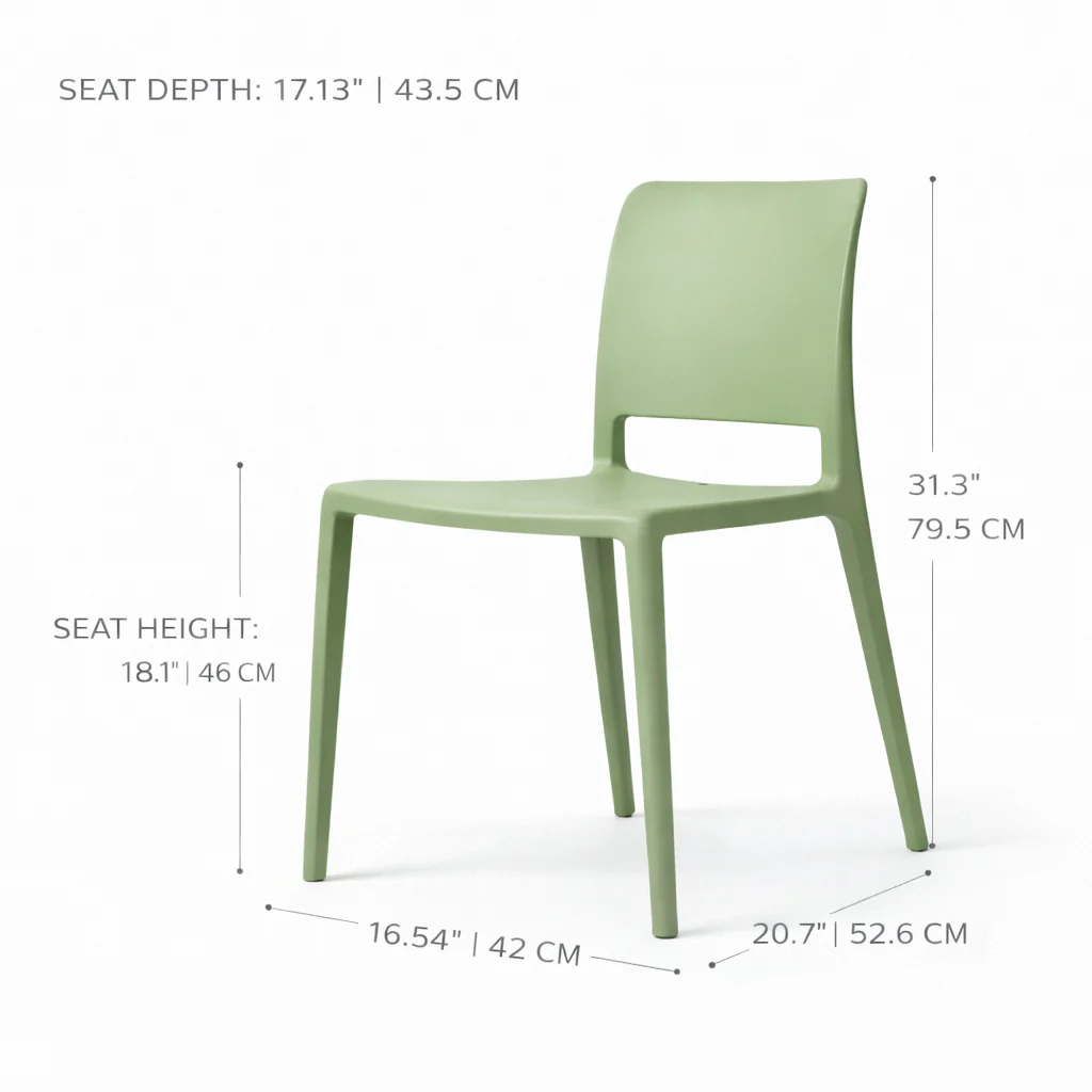 Pamela Stackable Dining Chair - Green - Image 8