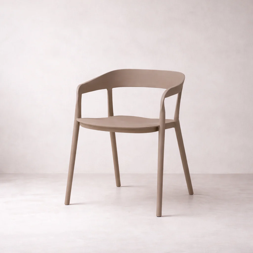 Ridge Stackable Dining Armchair - Brown