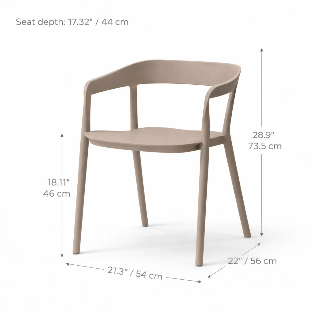 Ridge Stackable Dining Armchair - Brown - Image 9