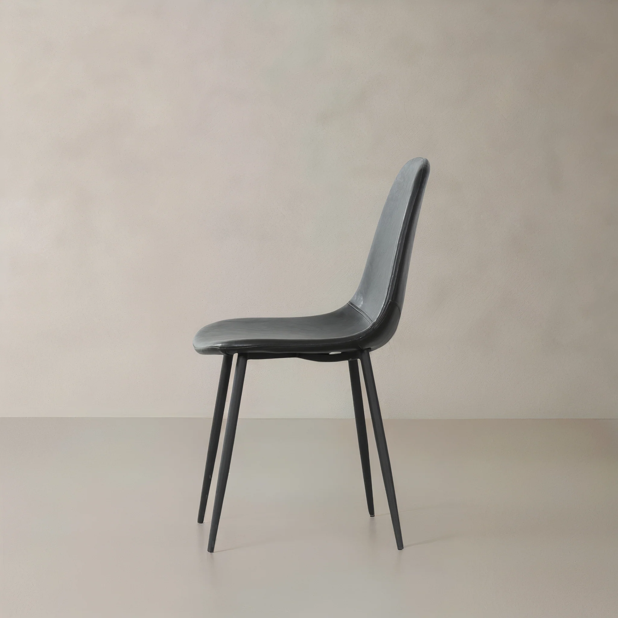 Roma Leather Chair - Black - Image 3