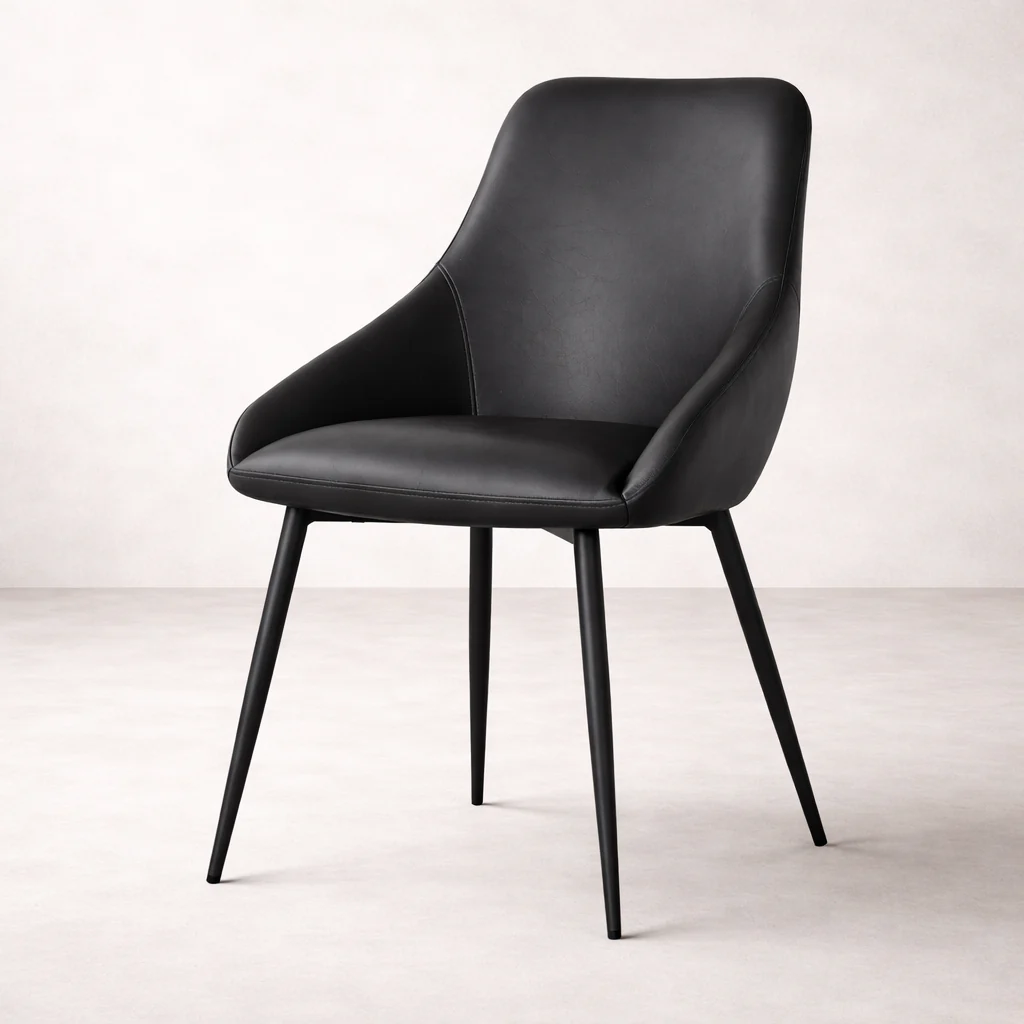 Sahara Leather Dining Chair - Black