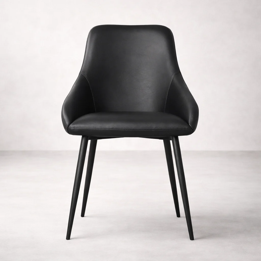 Sahara Leather Dining Chair - Black - Image 3