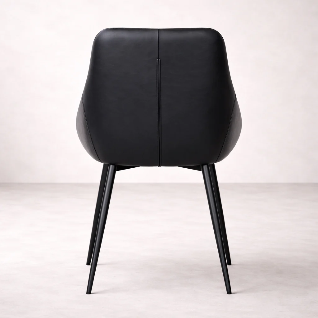 Sahara Leather Dining Chair - Black - Image 5