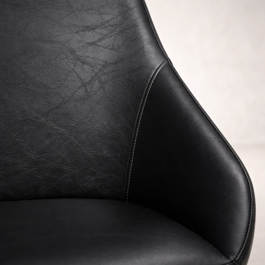 Sahara Leather Dining Chair - Black - Image 6