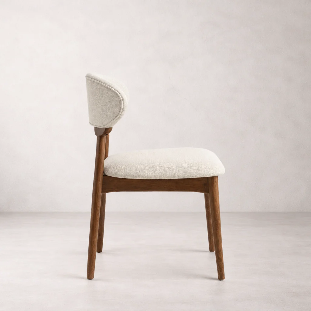 Samantha Solid Wood Dining Chair - Smoked Oak and Heathered Ivory - Image 4