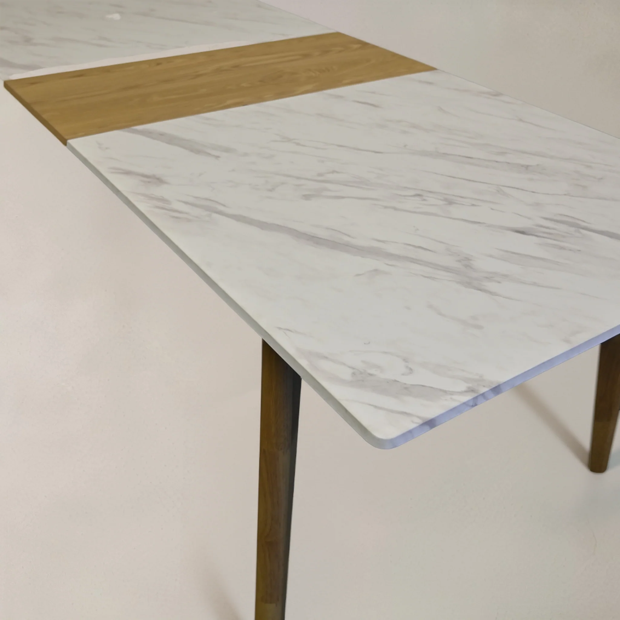 Versailles 71" - 87" Extendable Faux Marble Dining Table - White - Image 5