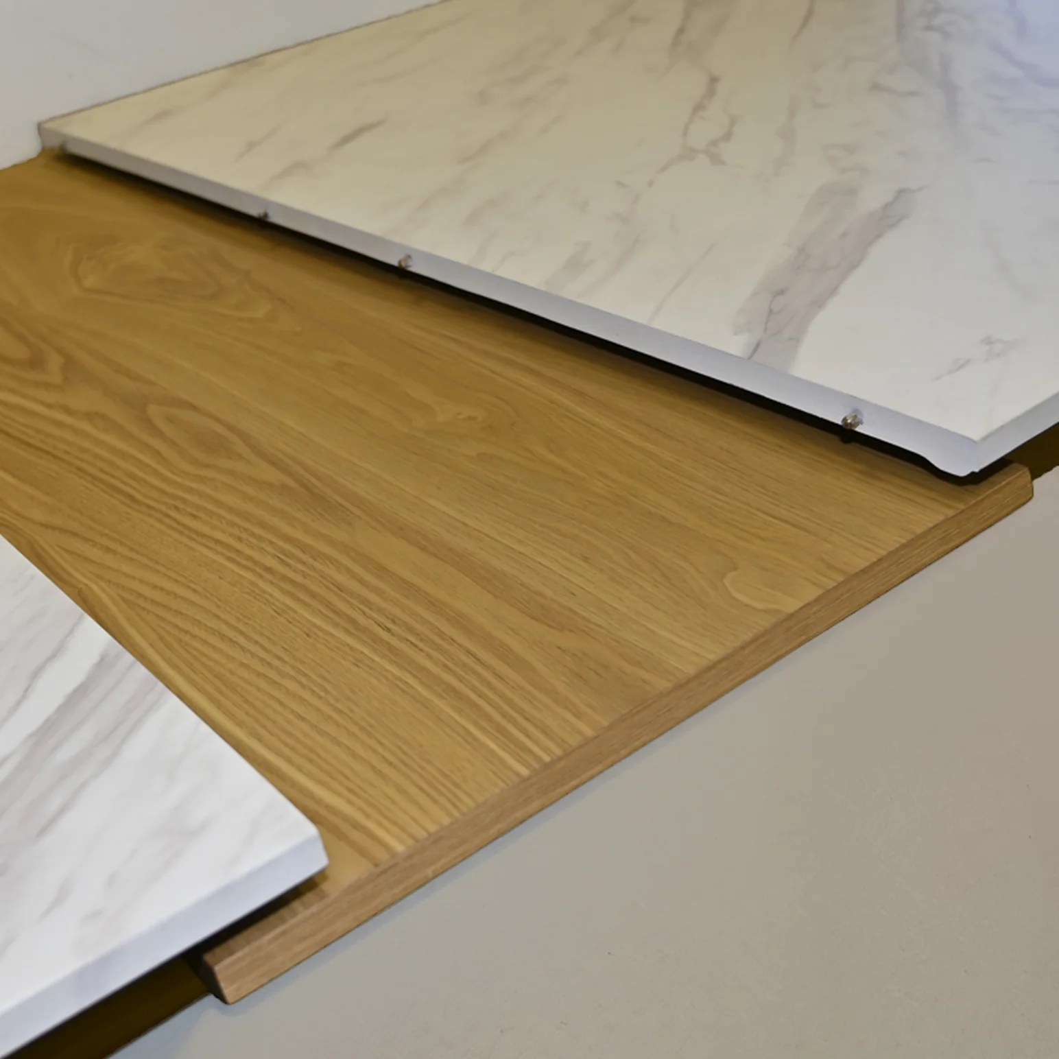 Versailles 71" - 87" Extendable Faux Marble Dining Table - White - Image 7